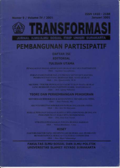 					View Vol. 4 No. 9 (2001): Transformasi
				