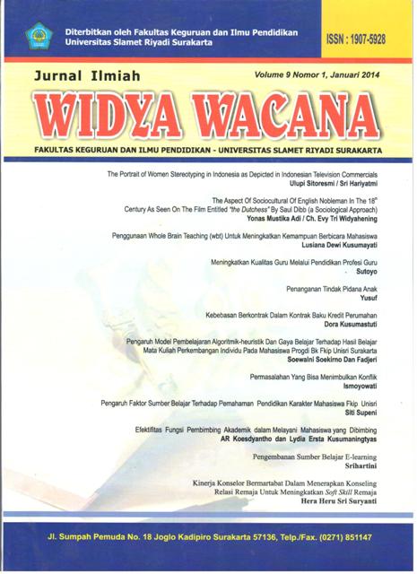 					View Vol. 9 No. 1 (2014): Widya Wacana
				