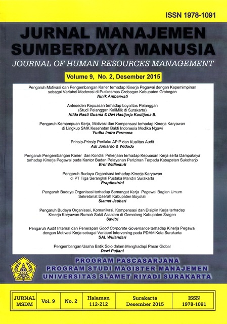 					View Vol. 9 No. 2 (2015): Manajemen Sumber Daya Manusia
				
