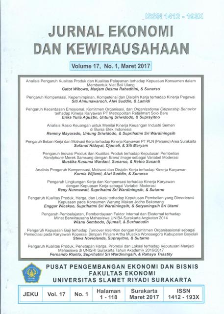 					View Vol. 17 No. 1 (2017): Jurnal Ekonomi dan Kewirausahaan : March
				