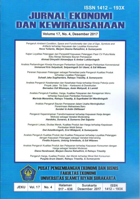					View Vol. 17 No. 4 (2017): Jurnal Ekonomi dan Kewirausahaan : December
				