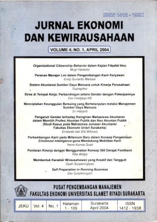 					View Vol. 4 No. 1 (2004): Ekonomi dan Kewirausahaan
				