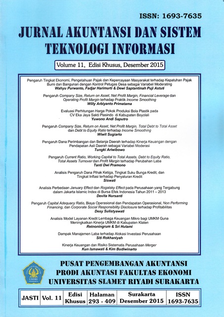 					View Vol. 11 (2015): Akuntansi dan Sistem Teknologi Informasi
				