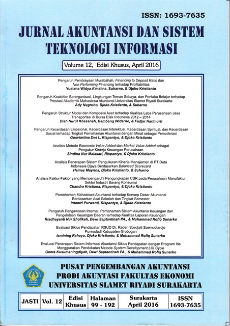 					View Vol. 12 (2016): Akuntansi dan Sistem Teknologi Informasi
				
