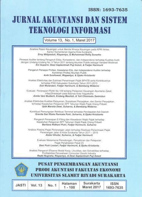 					View Vol. 13 No. 1 (2017): Akuntansi dan Sistem Teknologi Informasi
				