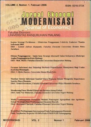 					View Vol. 2 No. 1 (2006): Ekonomi Modernisasi
				
