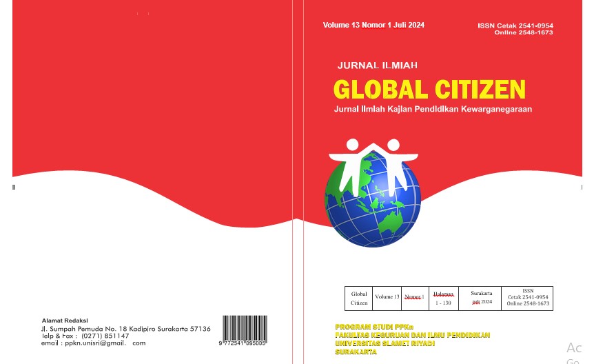					View Vol. 13 No. 1 (2024): Jurnal Global Citizen : Jurnal Ilmiah Kajian Pendidikan Kewarganegaraan
				
