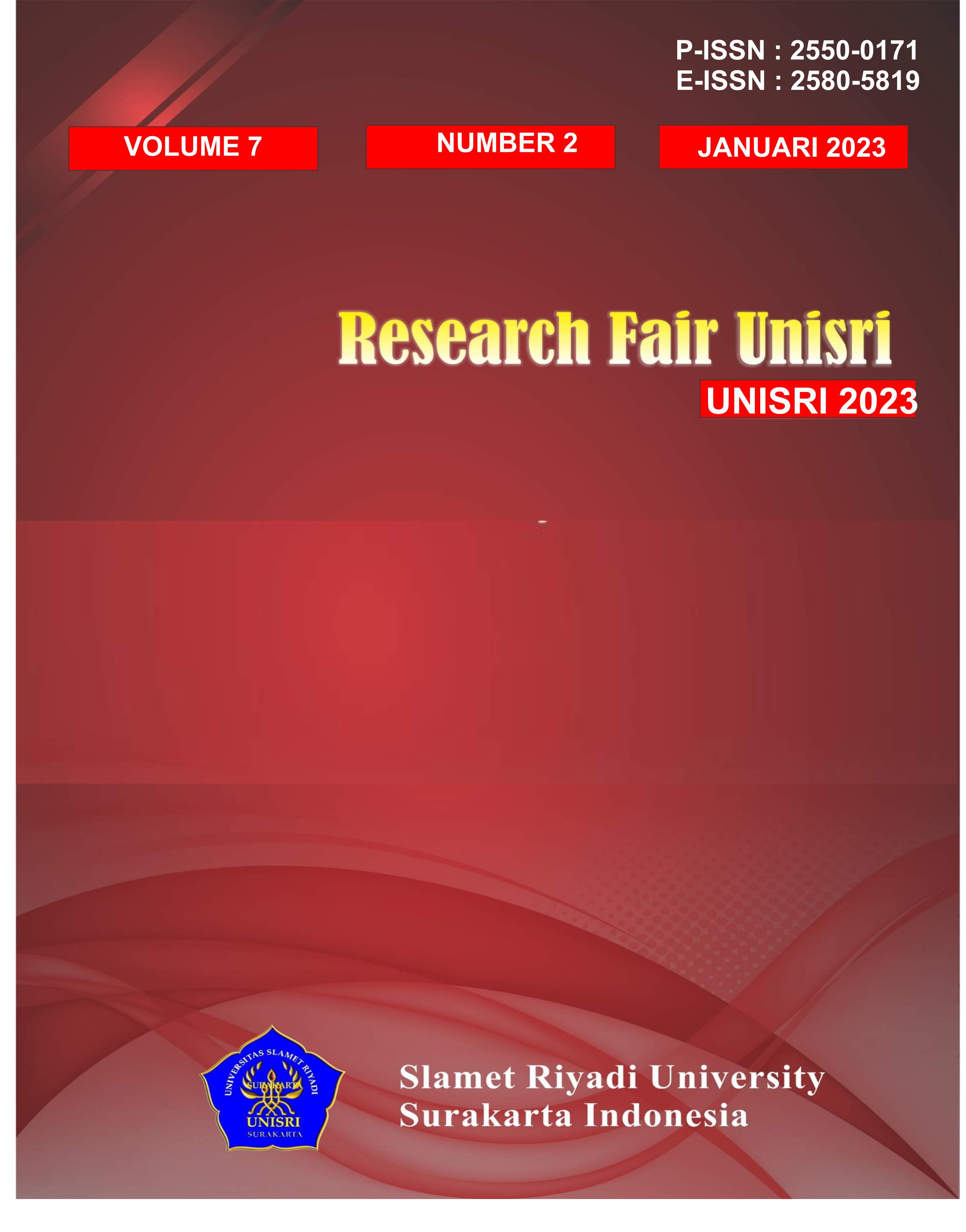 					Lihat Vol 8 No 1 (2024): Research Fair UNISRI
				