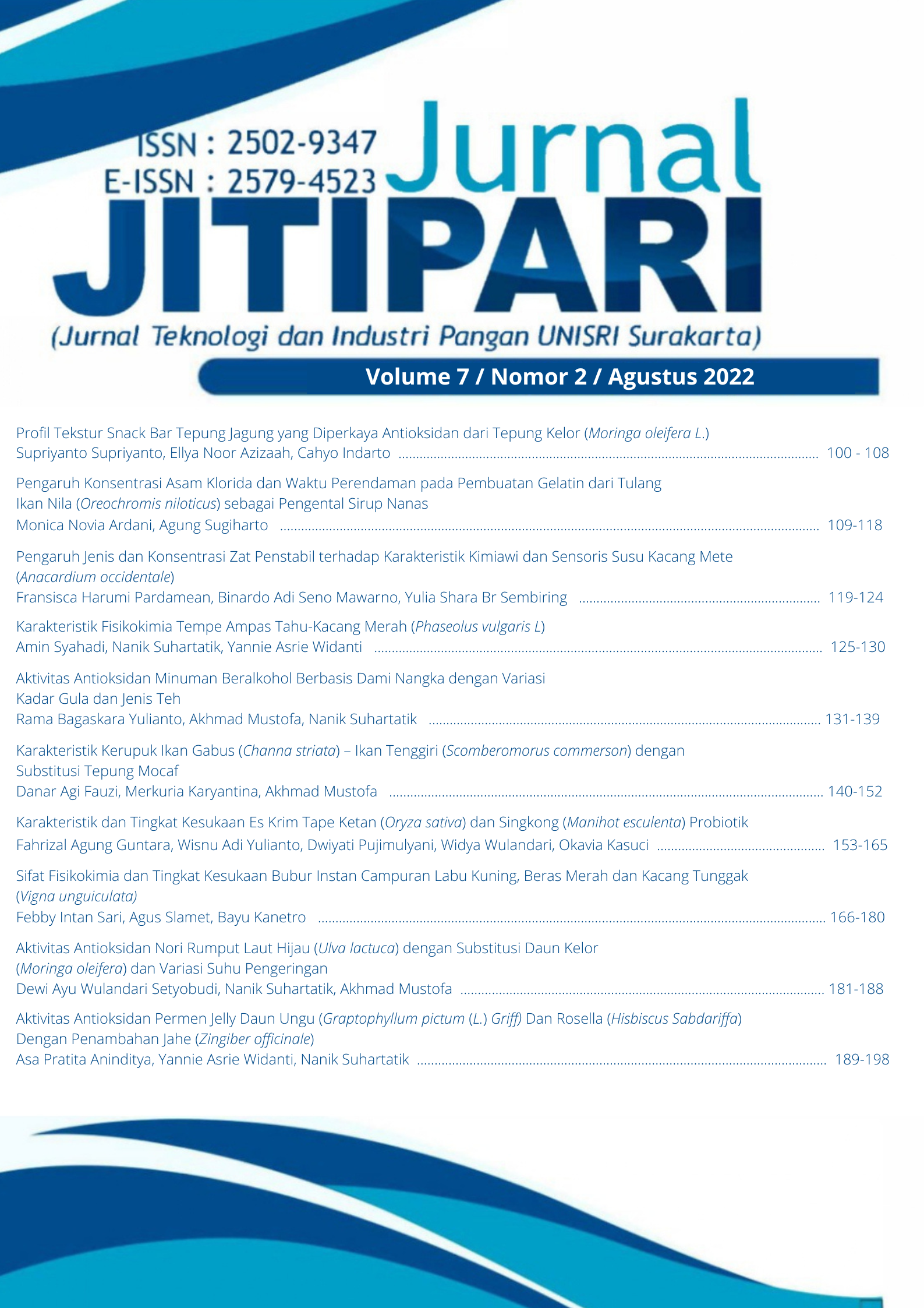 					View Vol. 7 No. 2 (2022): JITIPARI
				