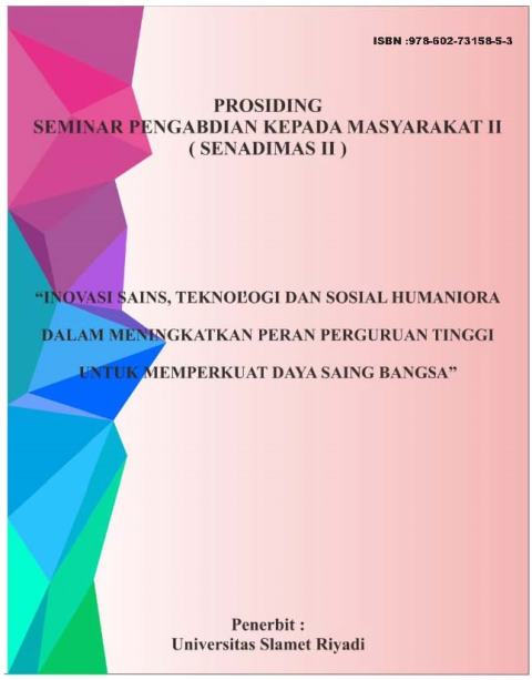 					View 2019: PROSIDING SEMINAR PENGABDIAN MASYARAKAT II (SENADIMAS II)
				