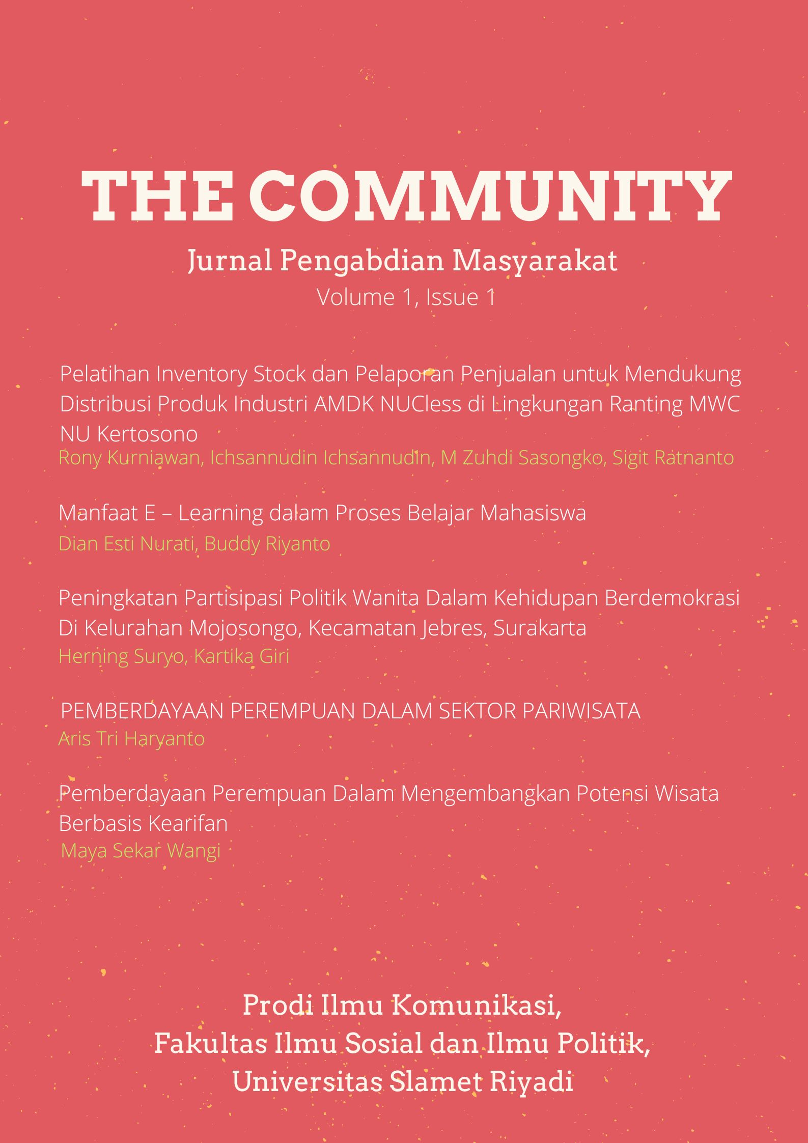 					View Vol. 1 No. 1 (2023): The Community
				