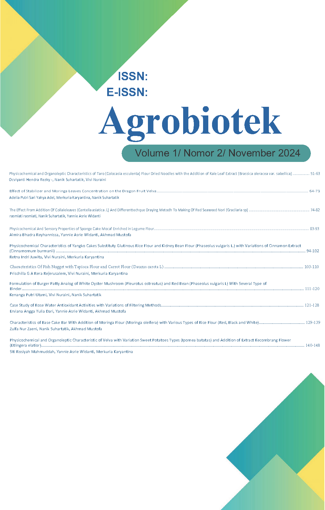 					View Vol. 1 No. 2 (2024): Agrobiotek
				