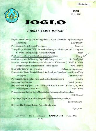 					Lihat Vol 18 No 1 (2006): Joglo
				